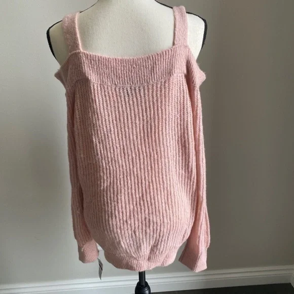 NWT INC Pink Cold Shoulder Sweater Size XXL - Picture 3 of 5